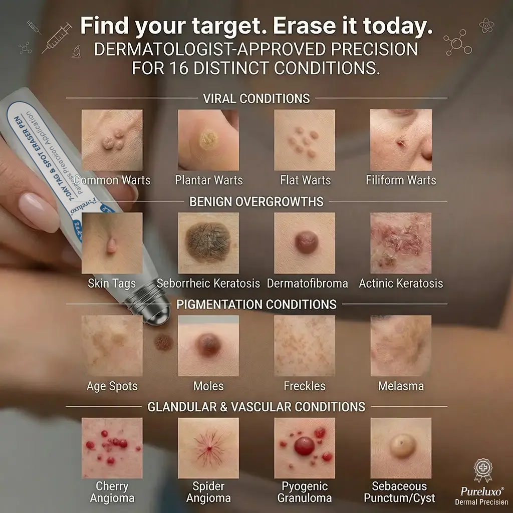 Pureluxo® 7-Day Tag & Spot Eraser (Zero Pain, Zero Scars Rollerball)